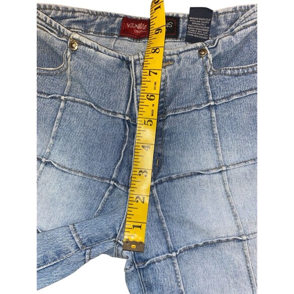 Vintage Y2K Younique Sz 3 Windowpane Exposed Seam Flare Cotton Poly Blen… - Picture 7 of 10